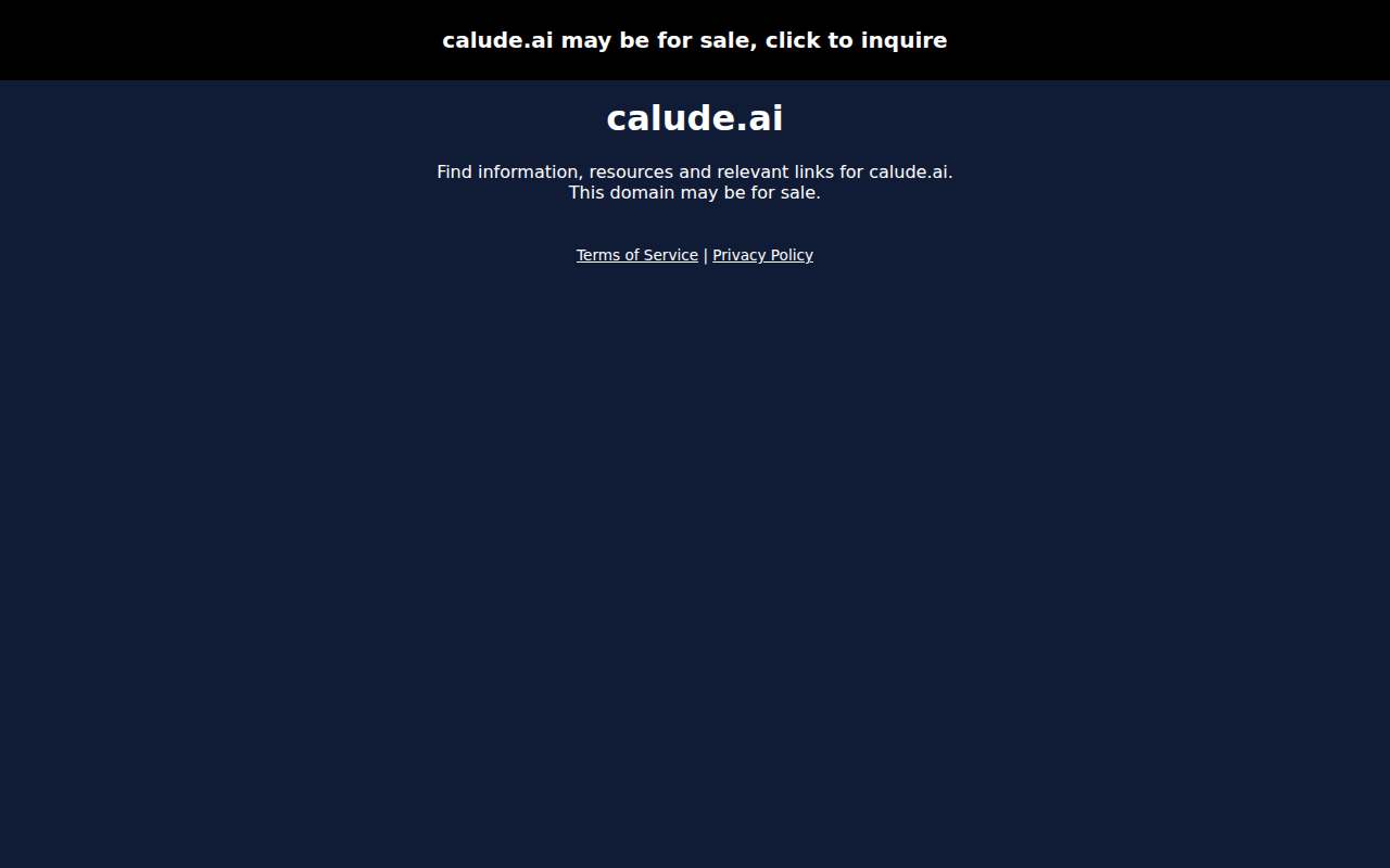 Live homepage screenshot of Calude.ai captured by SEOVally