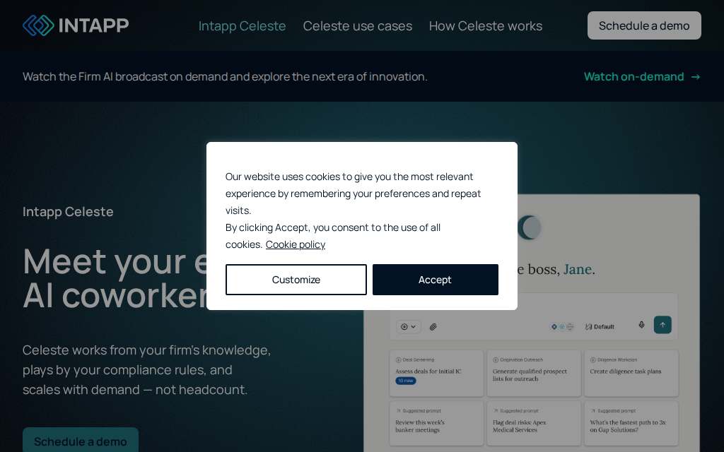 Live homepage screenshot of Celeste.ai captured by SEOVally