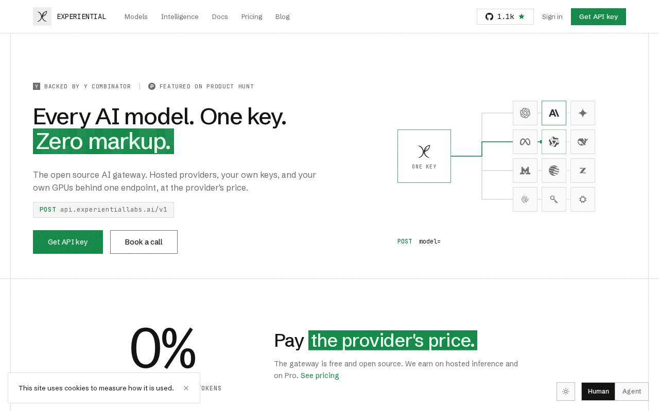 Live homepage screenshot of Experientiallabs.ai captured by SEOVally