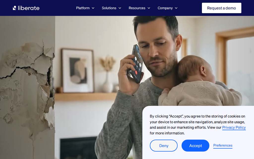 Live homepage screenshot of Liberate.ai captured by SEOVally