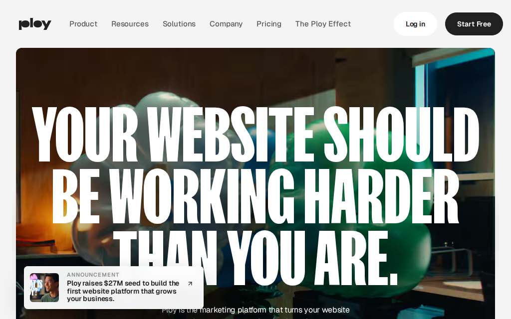 Live homepage screenshot of Ploy.ai captured by SEOVally
