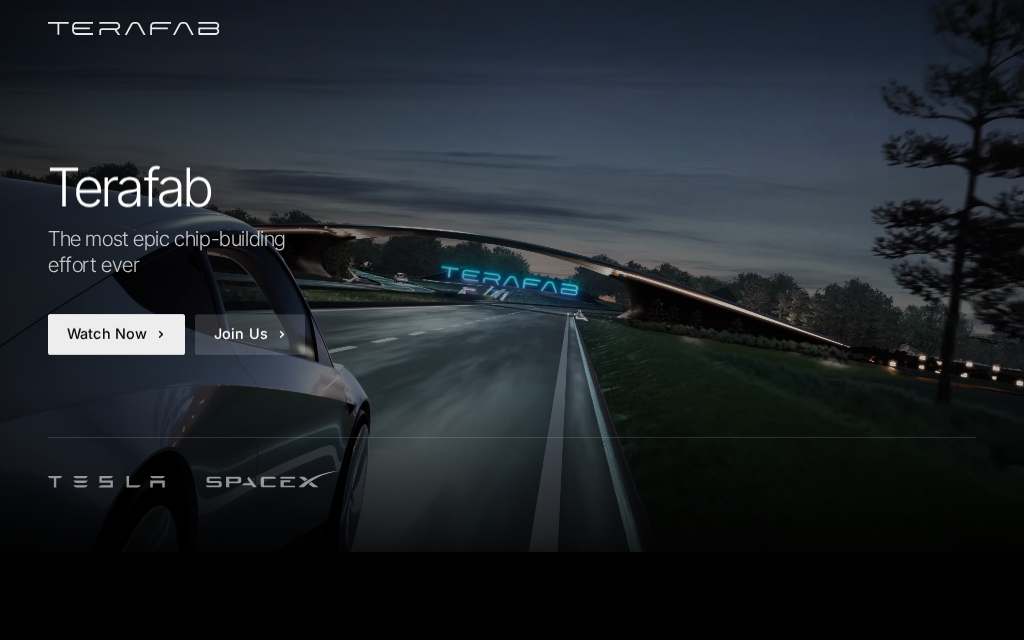 Live homepage screenshot of Terafab.ai captured by SEOVally